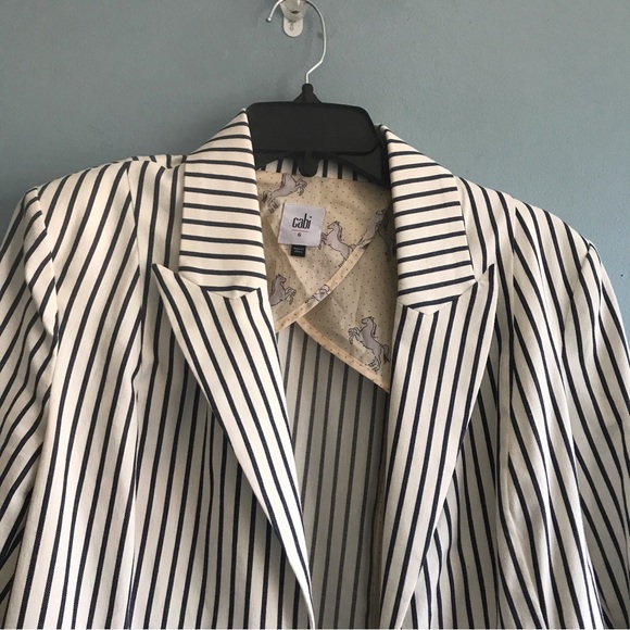 CAbi Ticking Stripe Blazer w/Bell Sleeves S - Picture 6 of 10